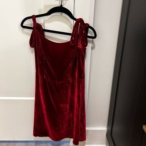 Reformation Minna Dress in Crimson